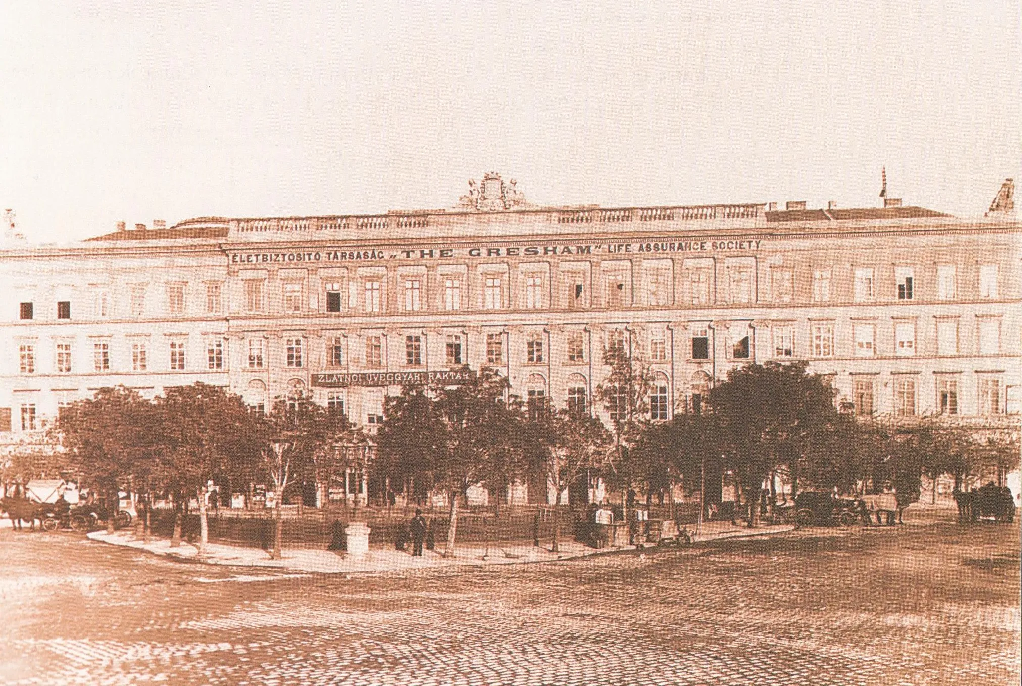 Historic photo focusing on neo-baroque architectural details
